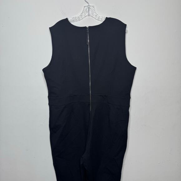 Spanx Ponte Perfect Sleeveless Jumpsuit Black 2X Tall Wide Leg Workwear Office - Picture 4 of 15